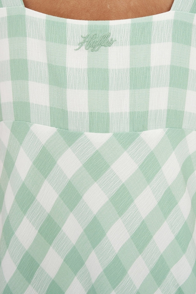 Celine Tie Midi Dress - Matcha/Chalk