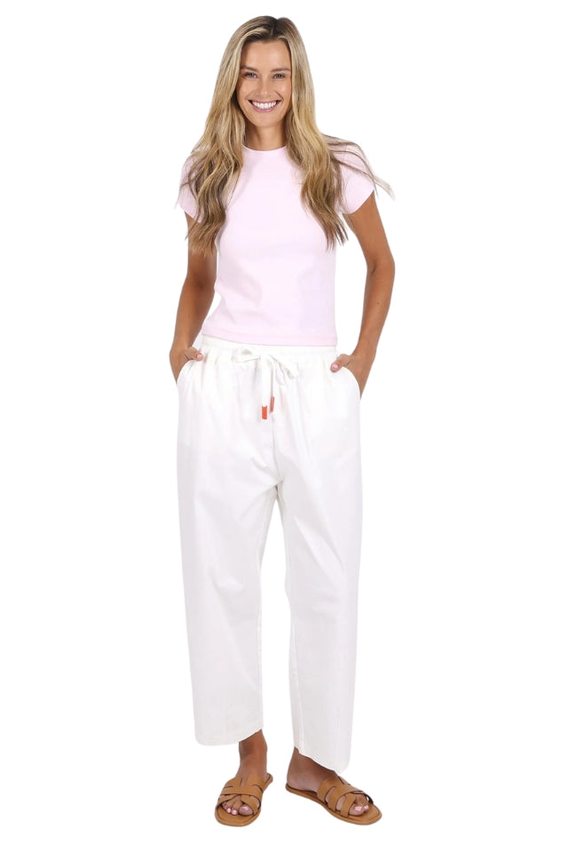 Charlie Barrel Jean - White