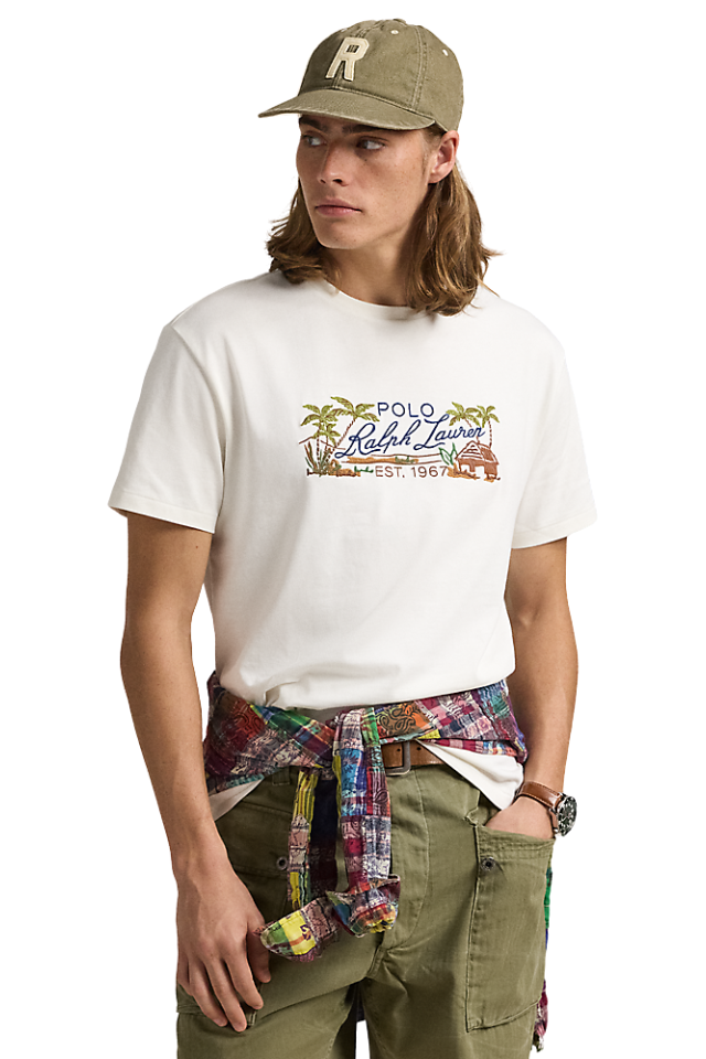 Classic Fit Embroidered Jersey T-Shirt - Nevis