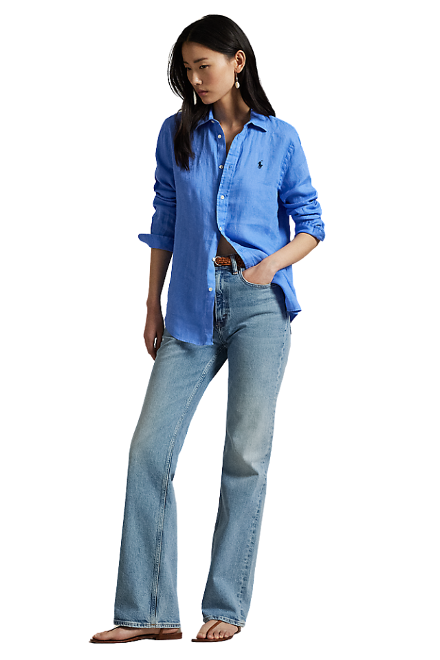 Classic Fit Linen Shirt - Bright Blue