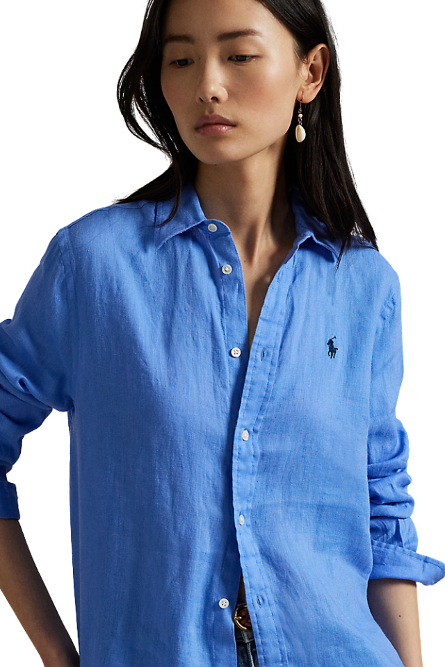 Classic Fit Linen Shirt - Bright Blue