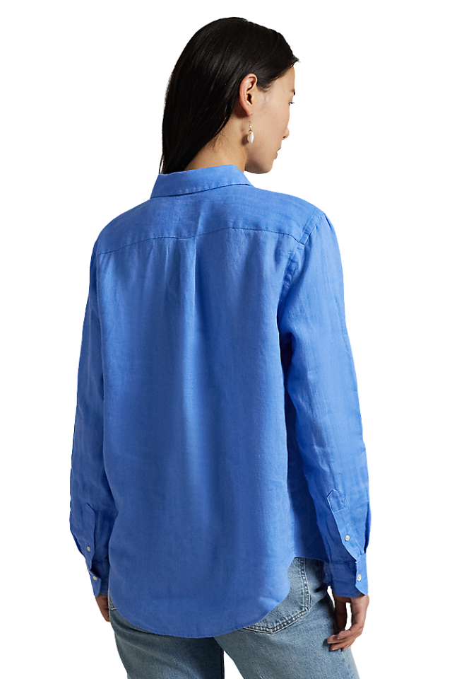 Classic Fit Linen Shirt - Bright Blue