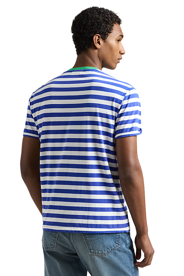 Classic Fit Striped Jersey T-Shirt - Blue Saturn Multi