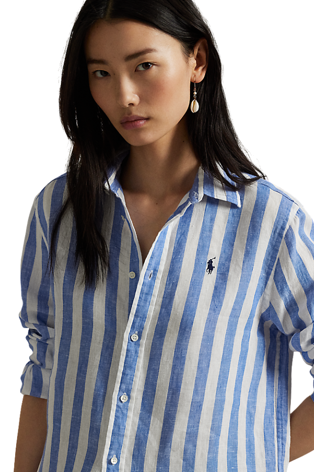 Classic Fit Striped Linen Shirt