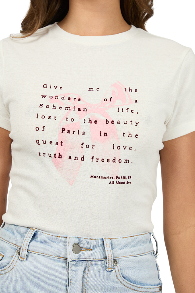 Clover Baby Tee - Vintage White