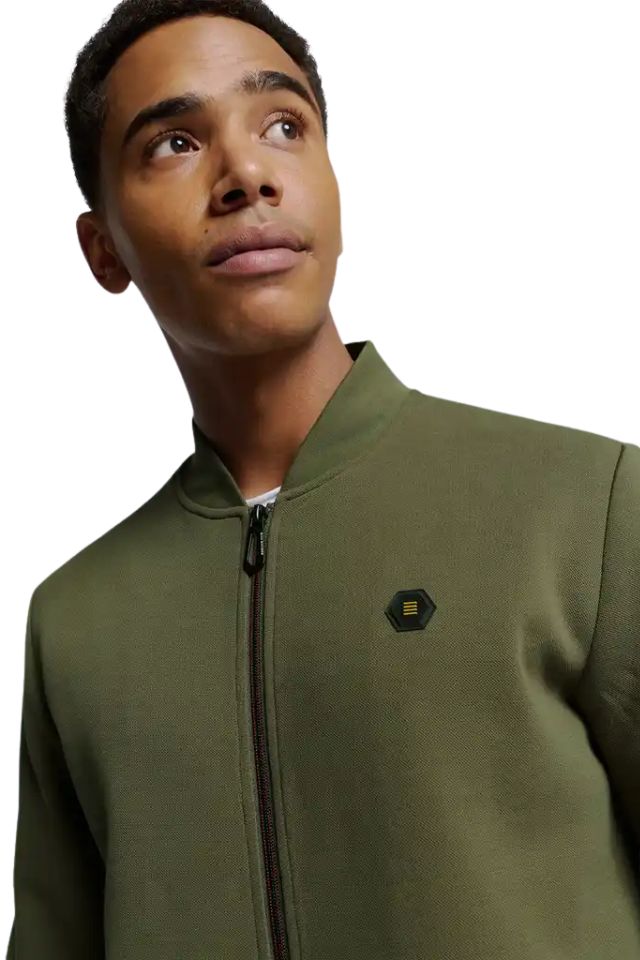 Sweatshirt Full Zip Bomber - Dark Moss