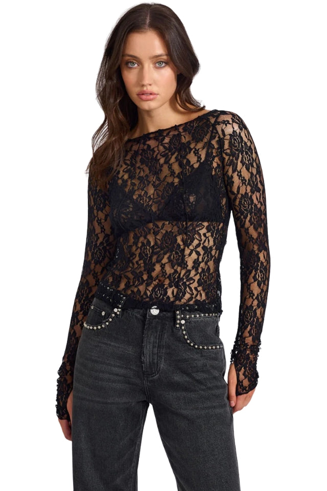 Wednesday Lace Long Sleeve Top