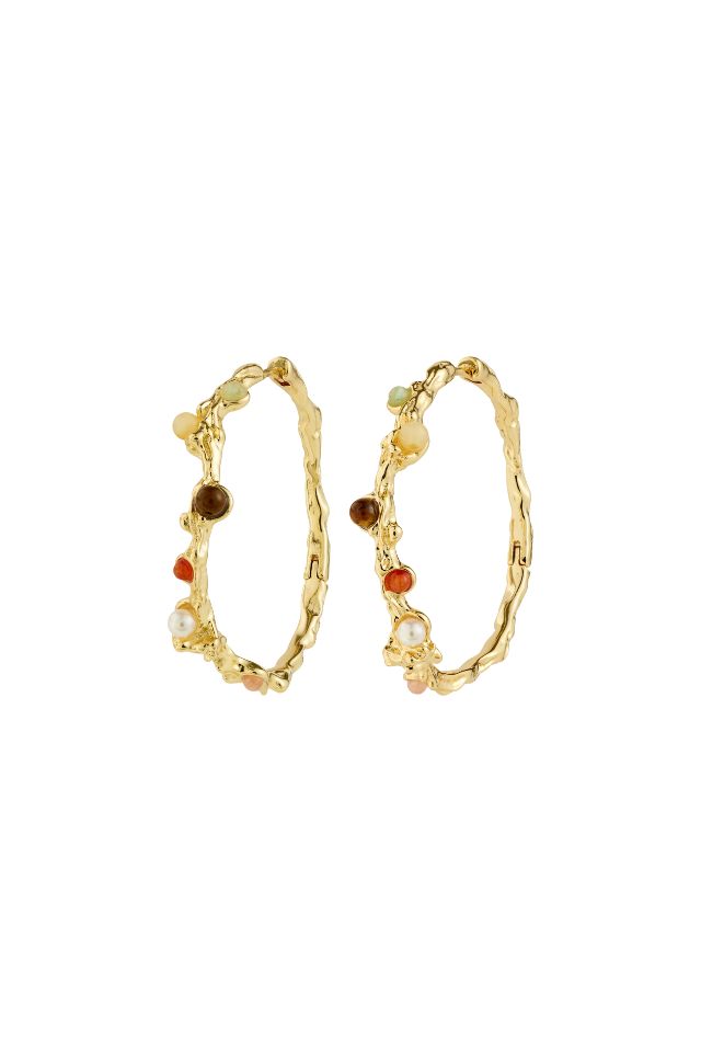 Iris Hoop Earrings - Red