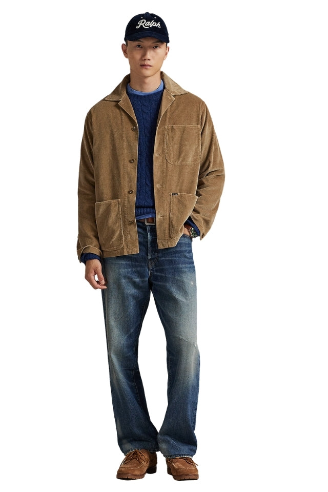 Corduroy Utility Overshirt - Beige/Khaki