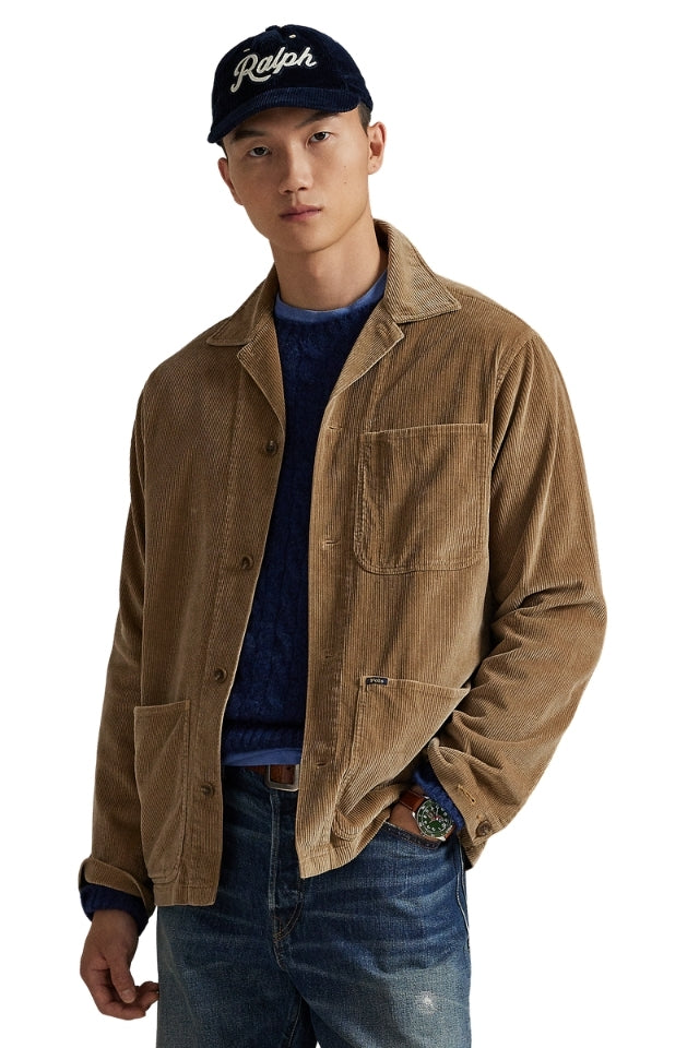 Corduroy Utility Overshirt - Beige/Khaki