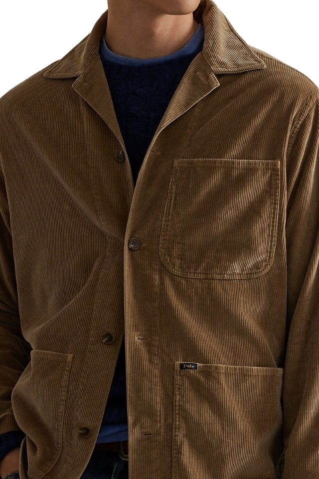 Corduroy Utility Overshirt - Beige/Khaki