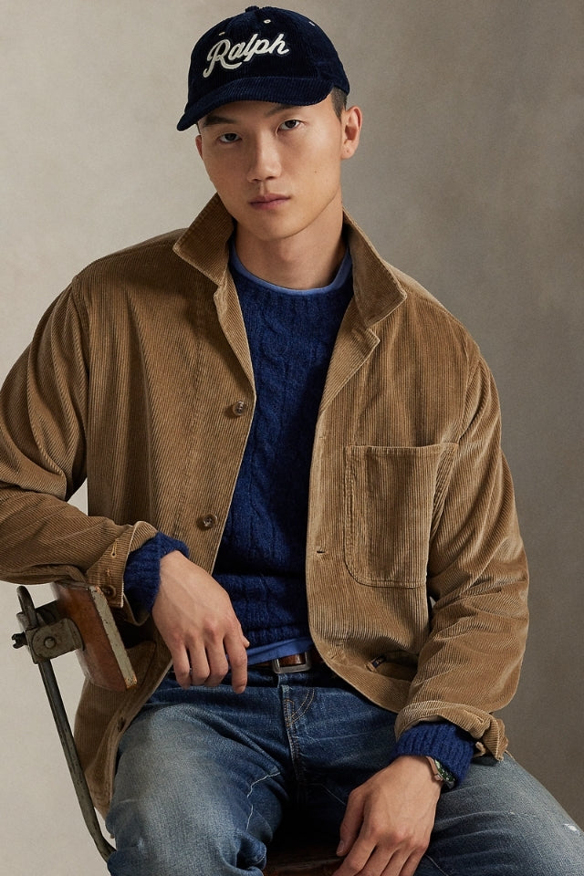 Corduroy Utility Overshirt - Beige/Khaki