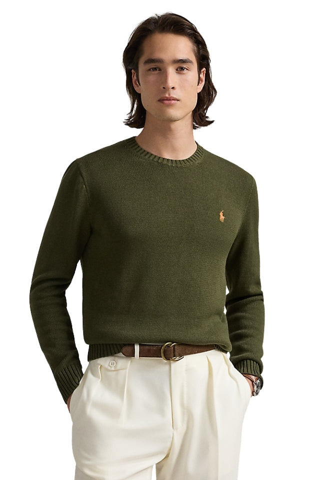 Cotton Crewneck Sweater - New Olive
