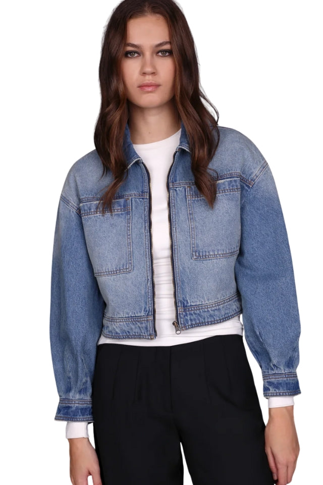 Denim Crop Jacket - Vintage Blue