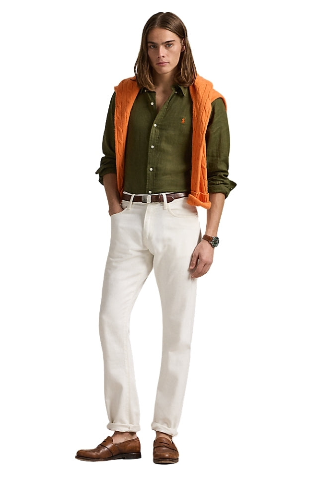 Custom Fit Linen Shirt - New Olive