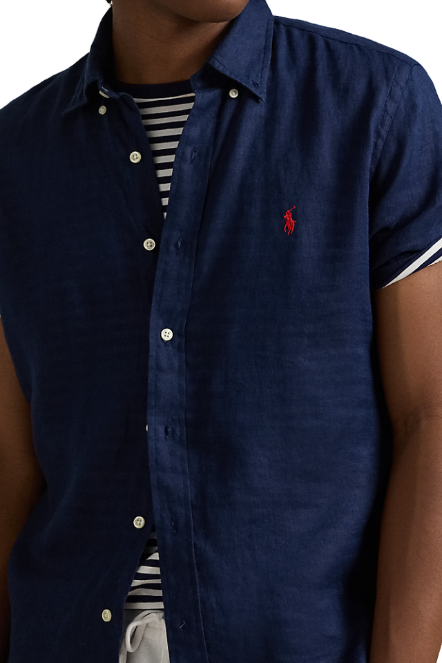 Custom Fit Linen Shirt - Newport Navy