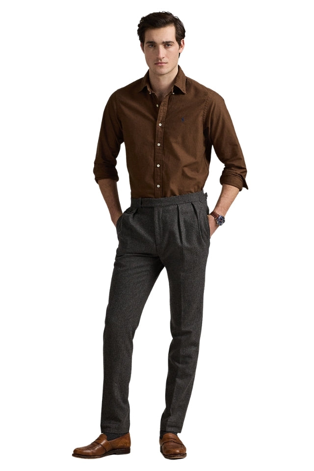 Custom Fit Oxford Shirt - Brown