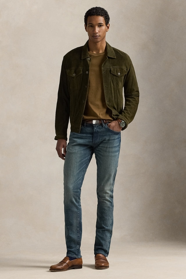 Custom Slim Fit Crewneck T-Shirt - Brown