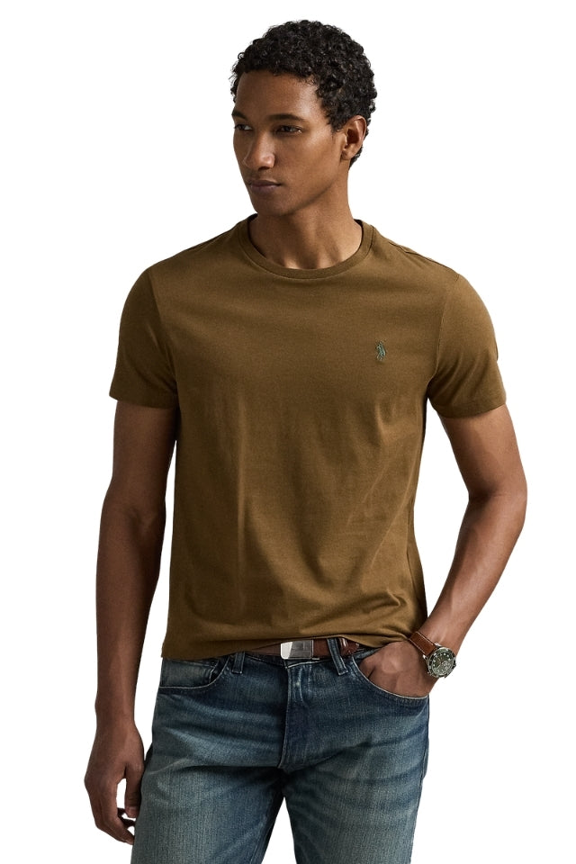 Custom Slim Fit Crewneck T-Shirt - Brown