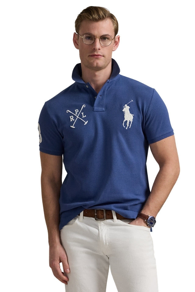 Custom Slim Fit Big Pony Polo Shirt - Navy