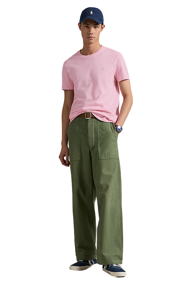 Custom Slim Fit Jersey Crewneck T-Shirt - Bath Pink