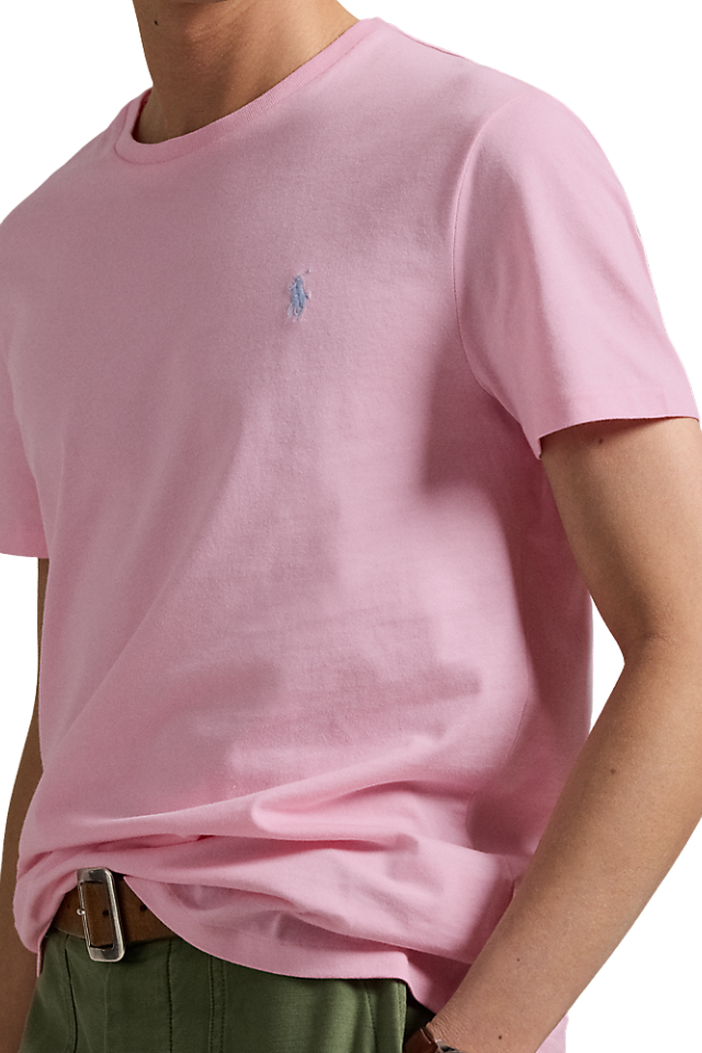 Custom Slim Fit Jersey Crewneck T-Shirt - Bath Pink