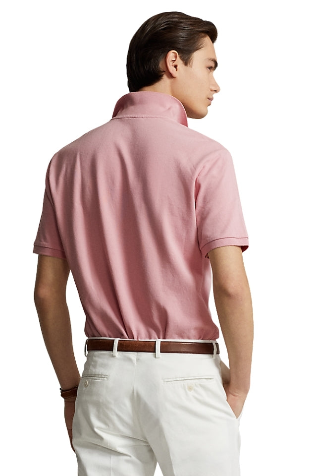 Custom Slim Fit Mesh Polo - Light Pastel Pink