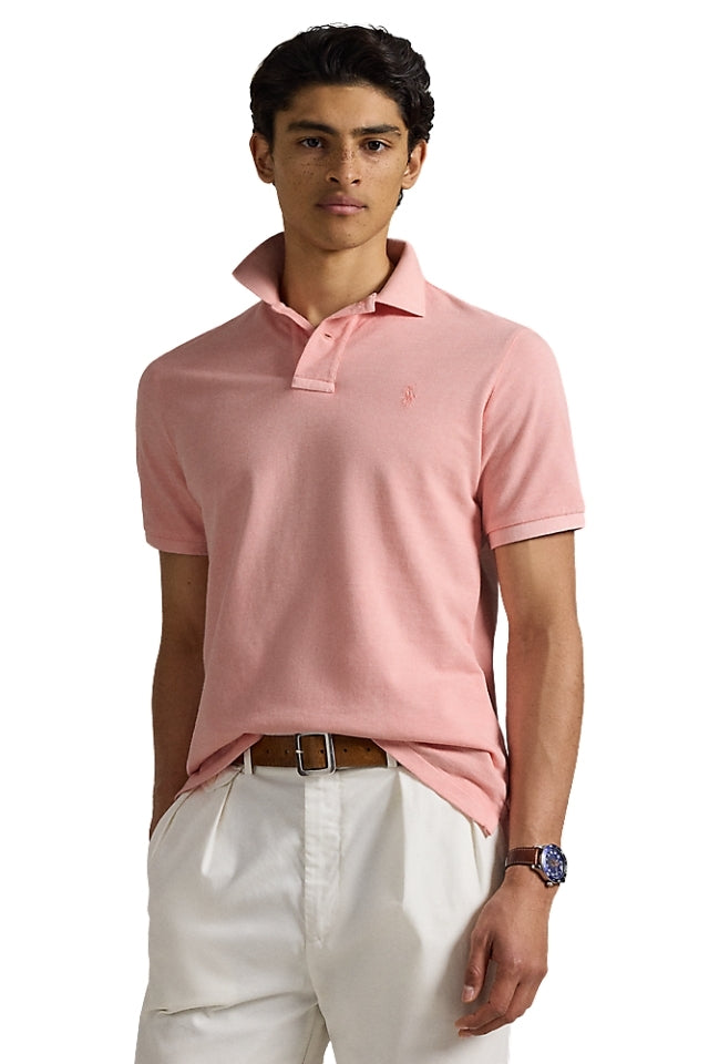 Custom Slim Mineral-Dyed Mesh Polo Shirt