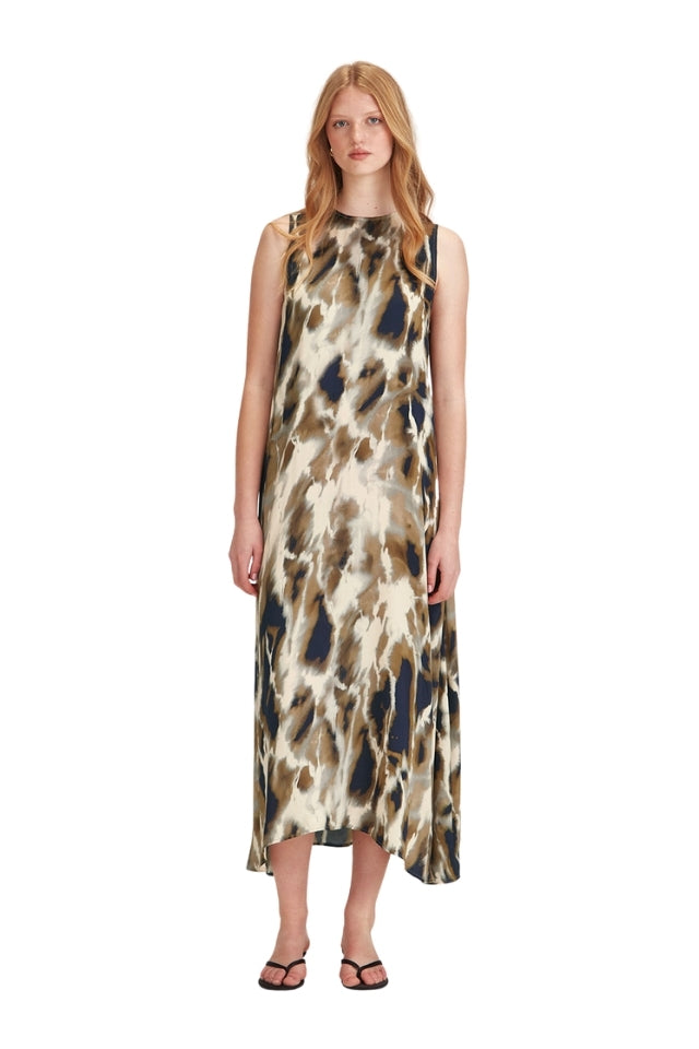Dakota Print Dress - Navy/Khaki