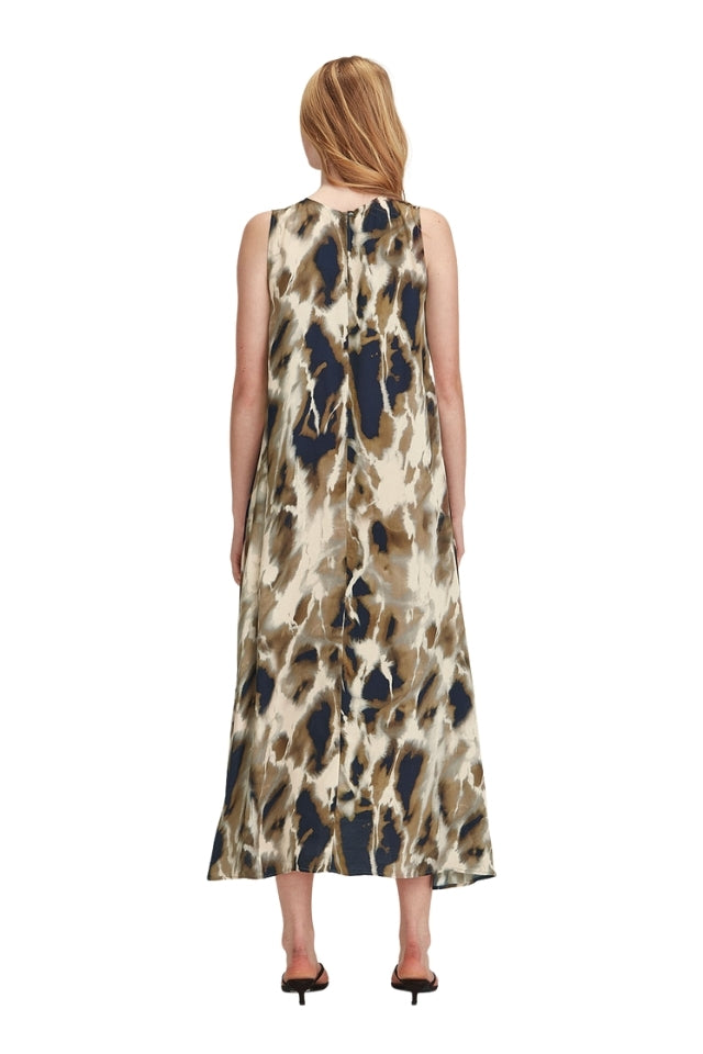 Dakota Print Dress - Navy/Khaki