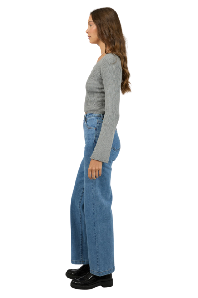 Darcie Knit Top - Grey Marle