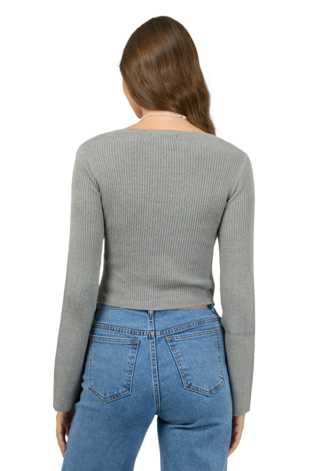 Darcie Knit Top - Grey Marle
