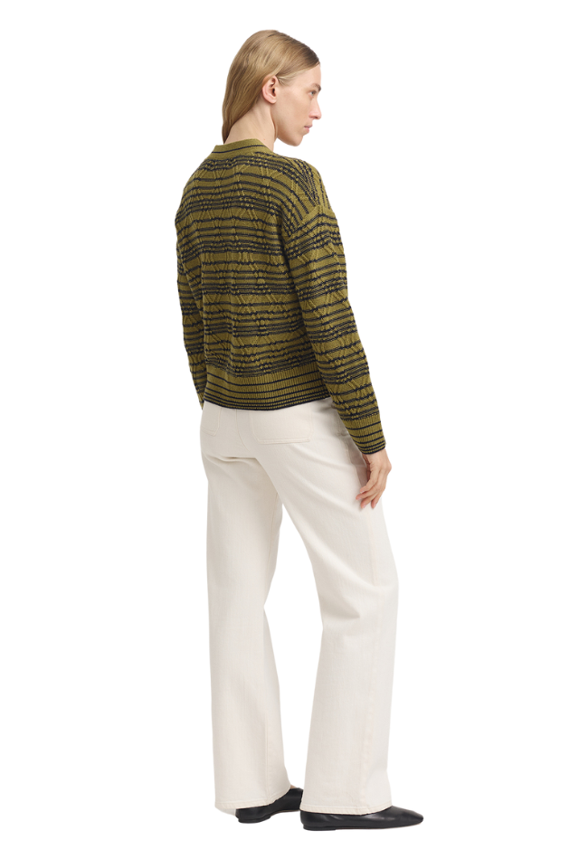 Diamond Cable Cardigan - Cardamon Navy