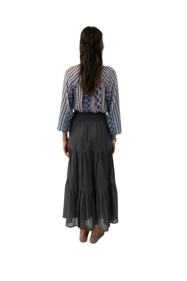 Diamond Maxi Skirt - Washed Black