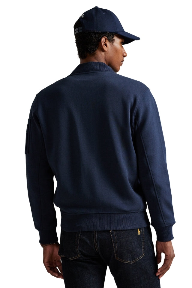 Double Knit Bomber Jacket - Navy