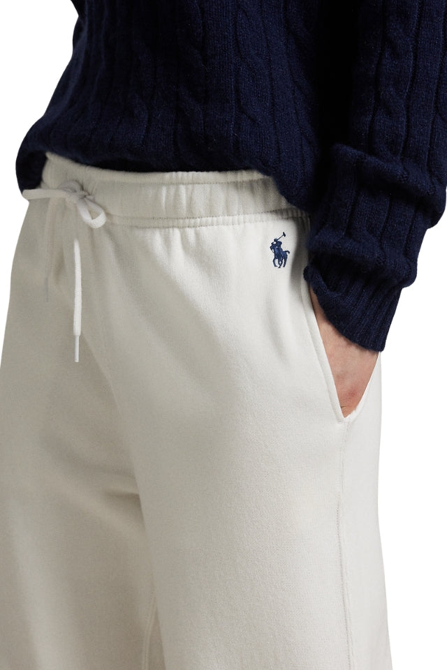 Drawstring Fleece Wide-Leg Sweatpant