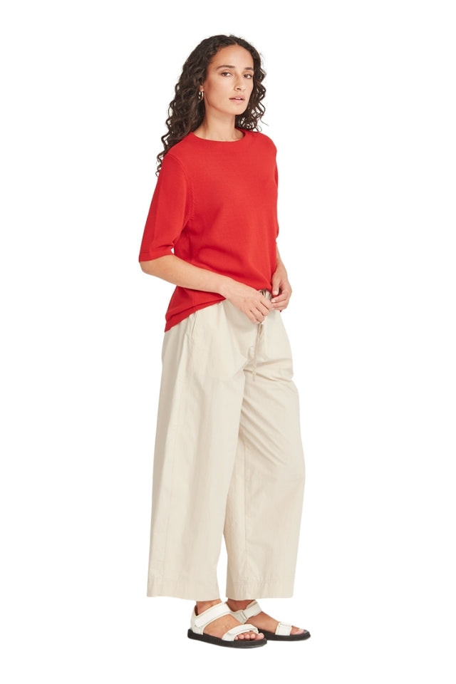 Echo Knit Tee - Scarlet