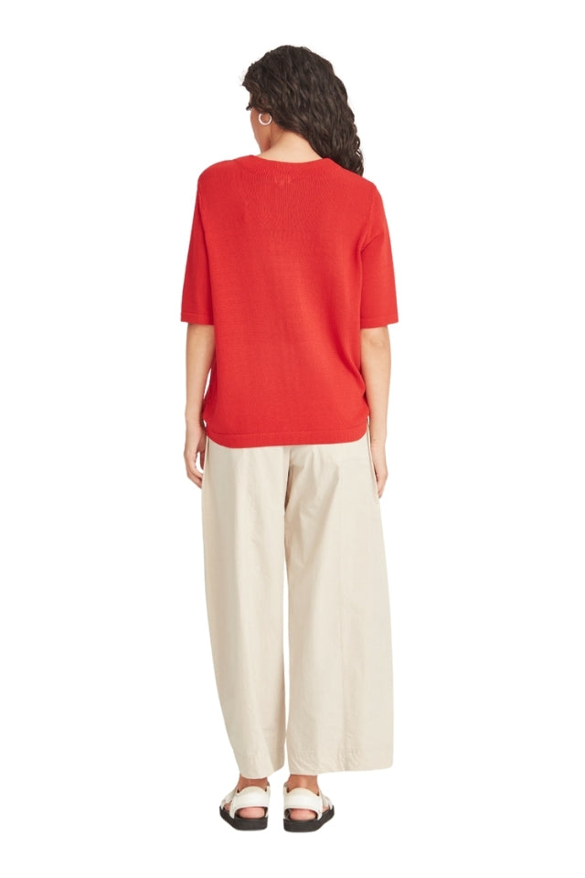 Echo Knit Tee - Scarlet