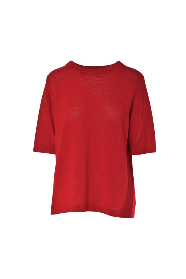 Echo Knit Tee - Scarlet