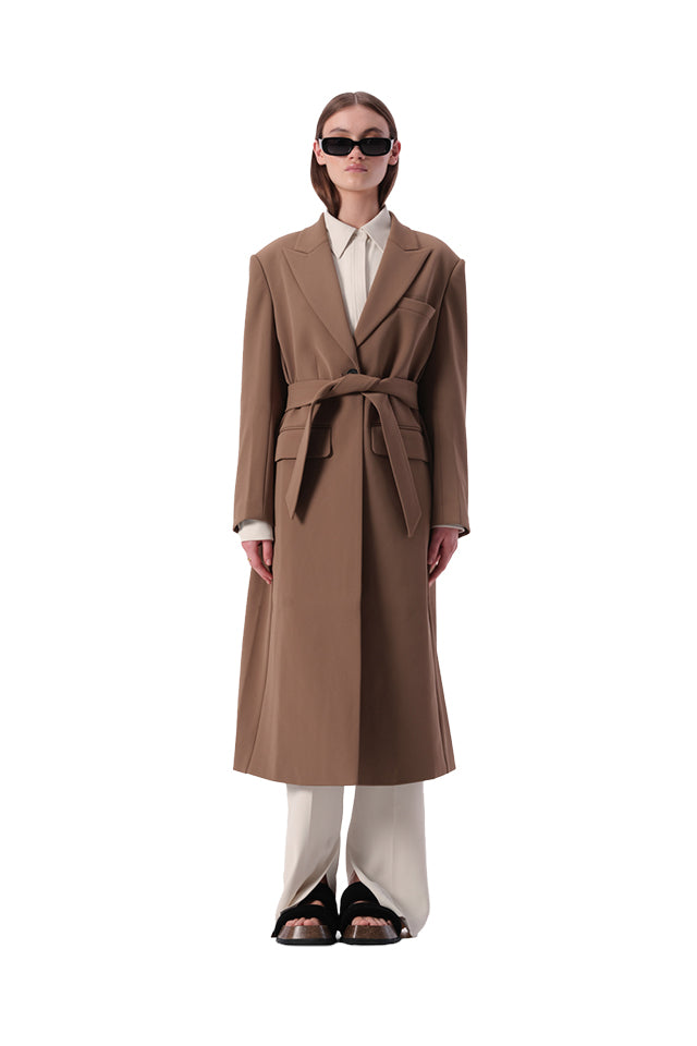 Elka Collective K32512 Raquel Coat Dark Taupe - Closed
