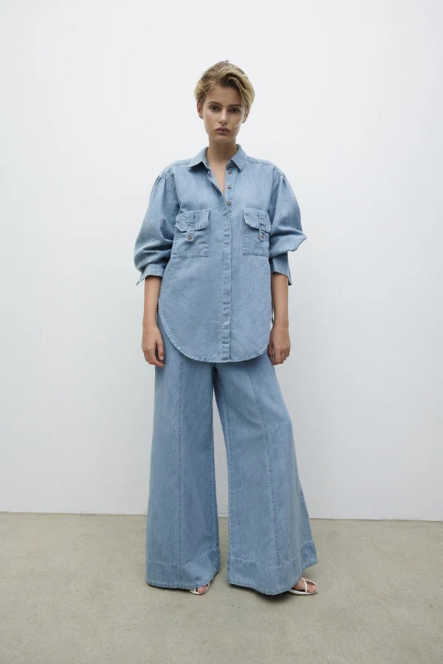 Ellsworth Palazzo Pants - Bleached Blue