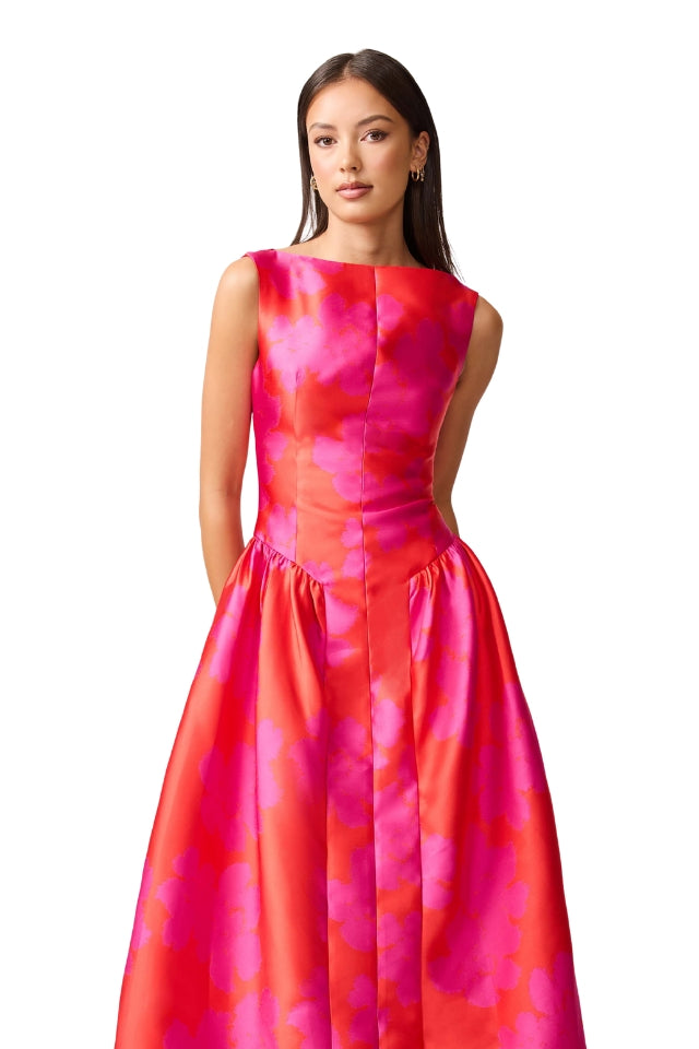 Eloise Midi Dress - Red Fuchsia