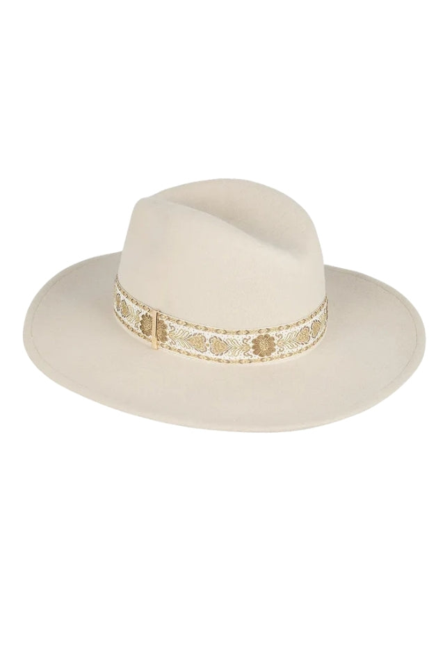 Elwood Mid Brim Fedora - Nude