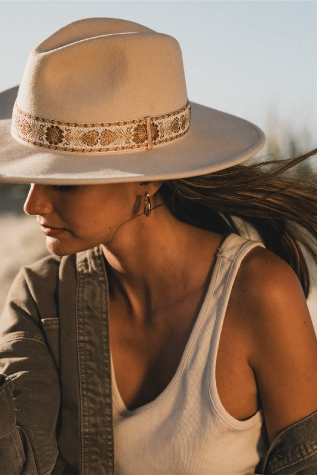 Elwood Mid Brim Fedora - Nude