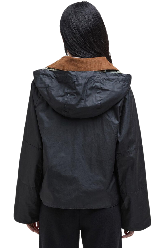 Erma Wax Jacket - Black/Ancient Tartan