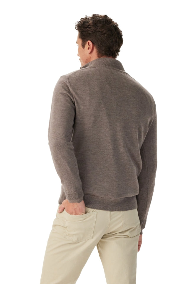 Ernest Merino 1/4 Zip Knit - Nutmeg