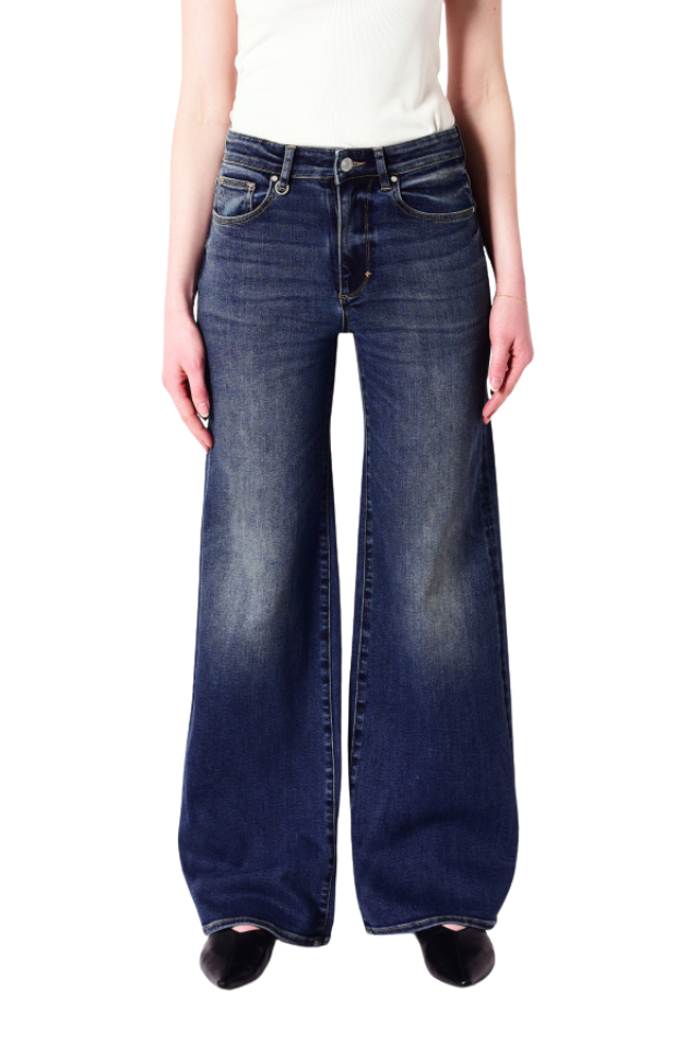 Eva Wide Checkin - Dark Vintage Indigo