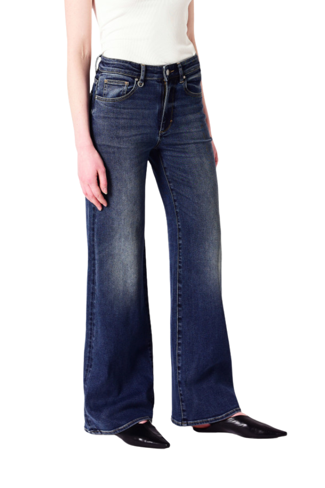 Eva Wide Checkin - Dark Vintage Indigo