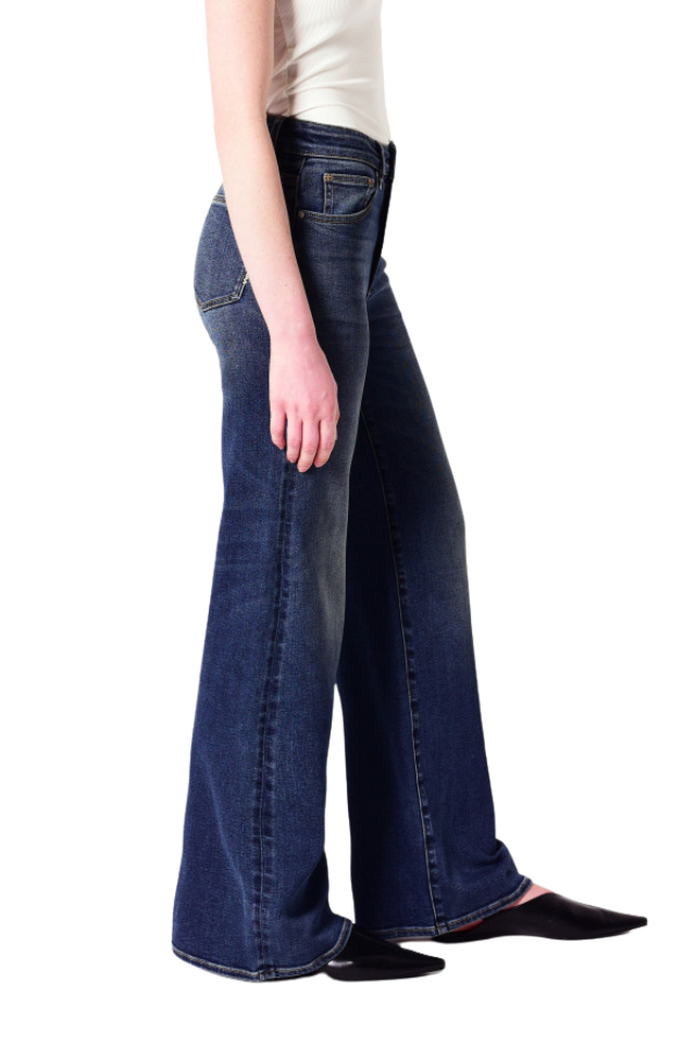 Eva Wide Checkin - Dark Vintage Indigo
