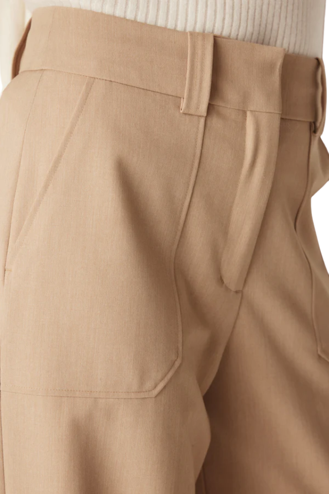 Evie Wide Leg Pant - Light Camel